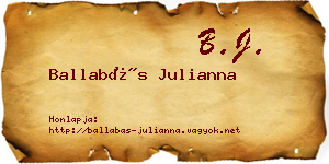 Ballabás Julianna névjegykártya