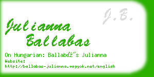 julianna ballabas business card